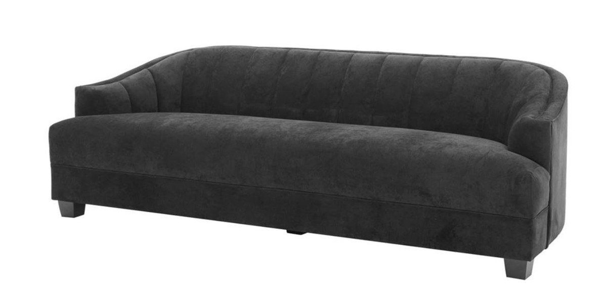 Casa Padrino Sofa Luxus Wohnzimmer Sofa in schwarz 230 x 90 x H. 75 cm - Luxus Möbel