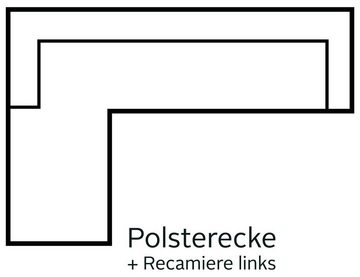 INOSIGN Ecksofa Vale L-Form, incl. Couchtisch, Steppung im Sitzbereich, Federkern