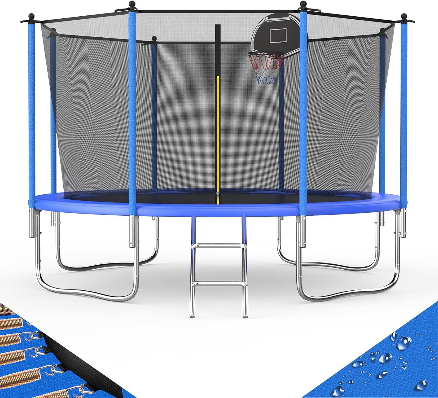 MC Star Gartentrampolin Trampolin Outdoor, Mit verstärkten Beintraversen, Stabil, Ø 366 cm, Robust und Belastbar, Einteilige Konstruktion für Kinder/Erwachsene