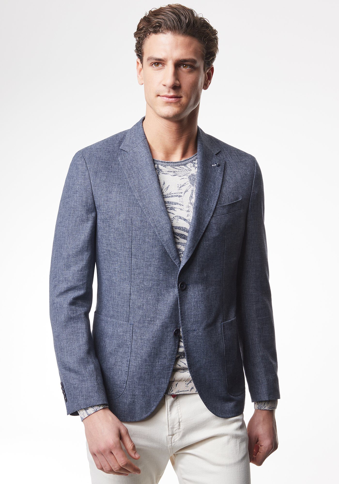 Herren Cardigan Aus Leinen-Baumwolle Mix - Slim Fit Für Freizeit & Business