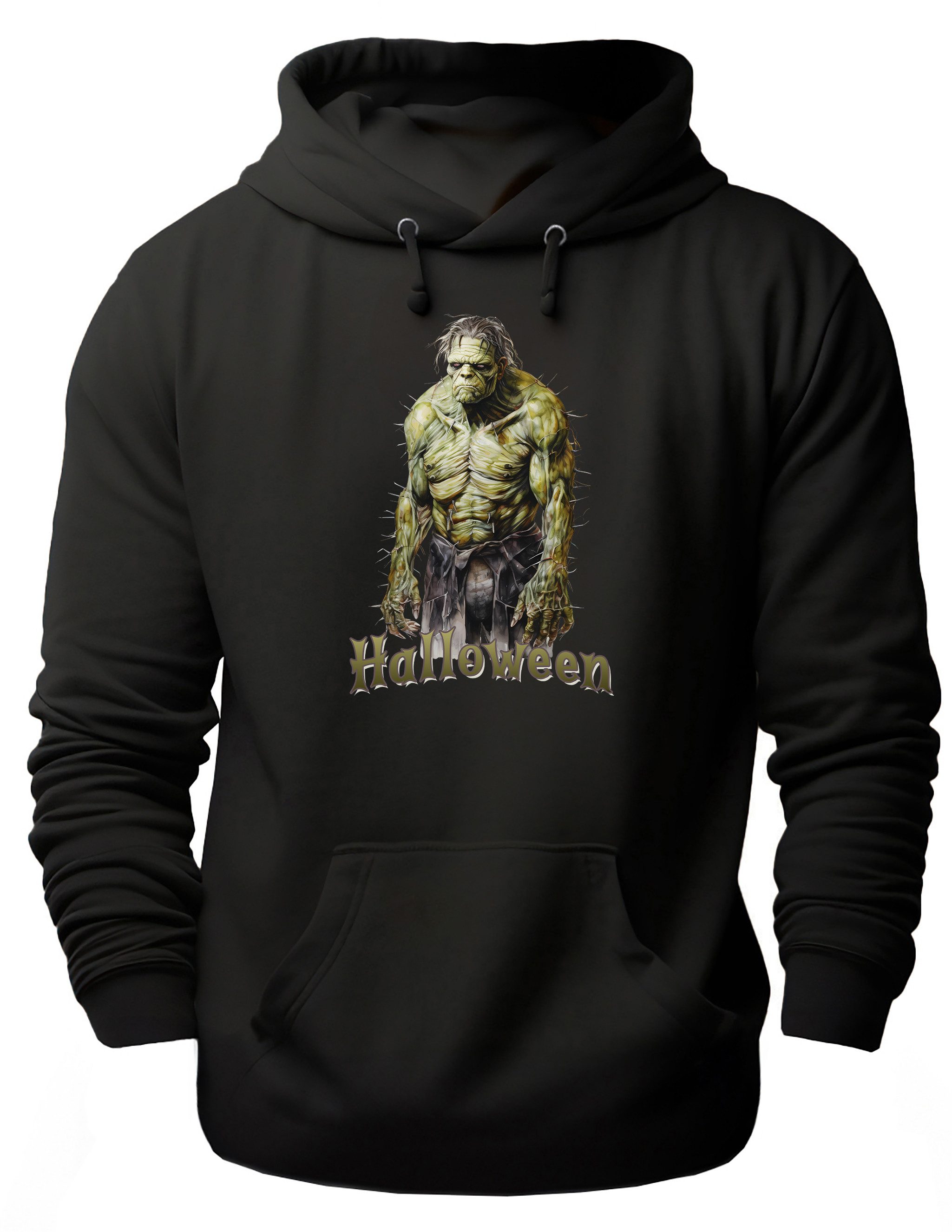 MyDesign24 Hoodie Halloween Kapuzen Pulli - Frankenstein Monster Herren und Damen Kapuzensweater - Halloween Hoodie i392