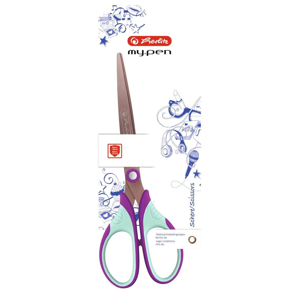Herlitz Papierscheren herlitz Papierschere my.pen lila/minze