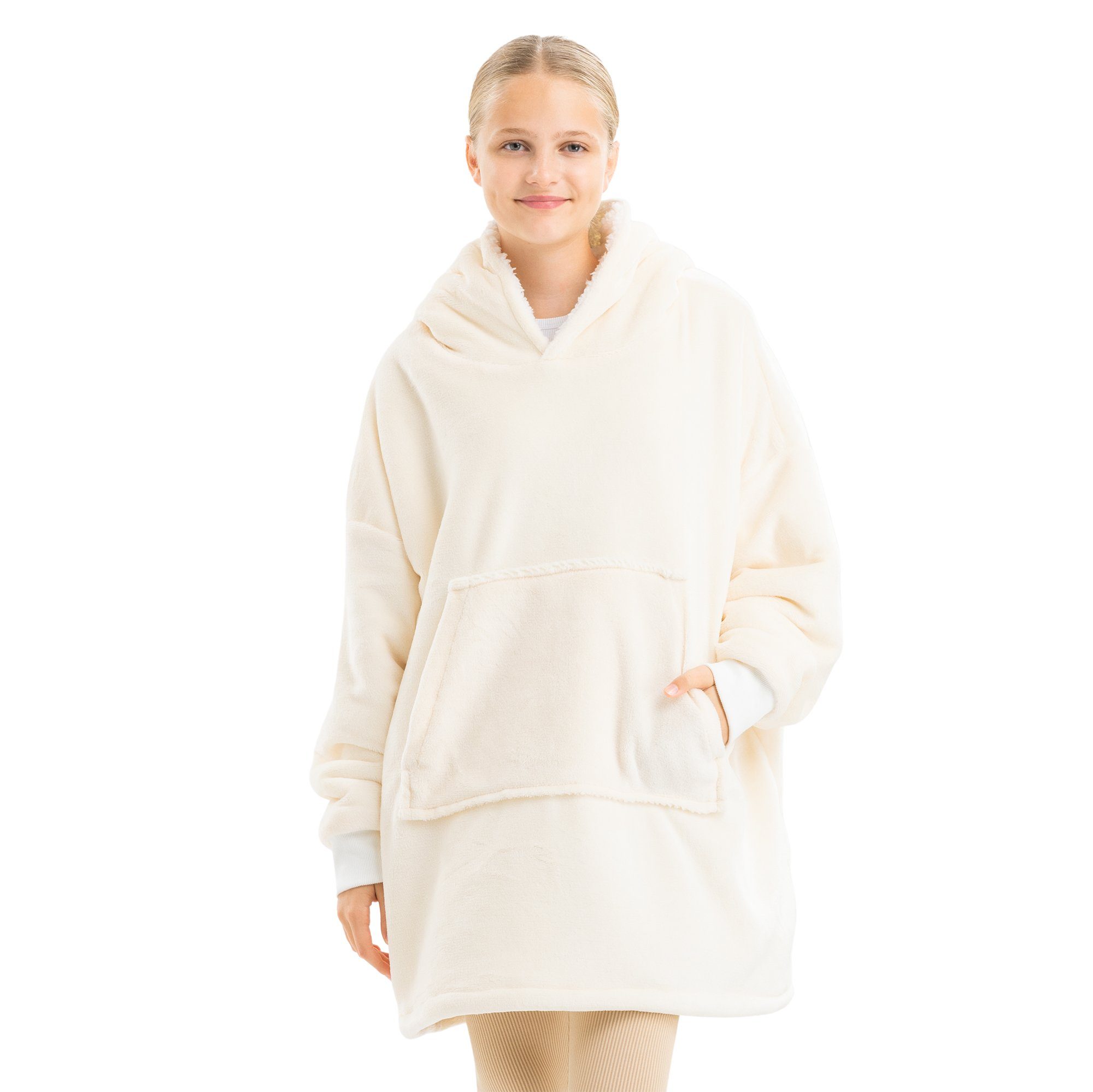 Sweatjacke Kinder Sherpa Fleece Hoodie - Kuscheliger Oversized Pulli