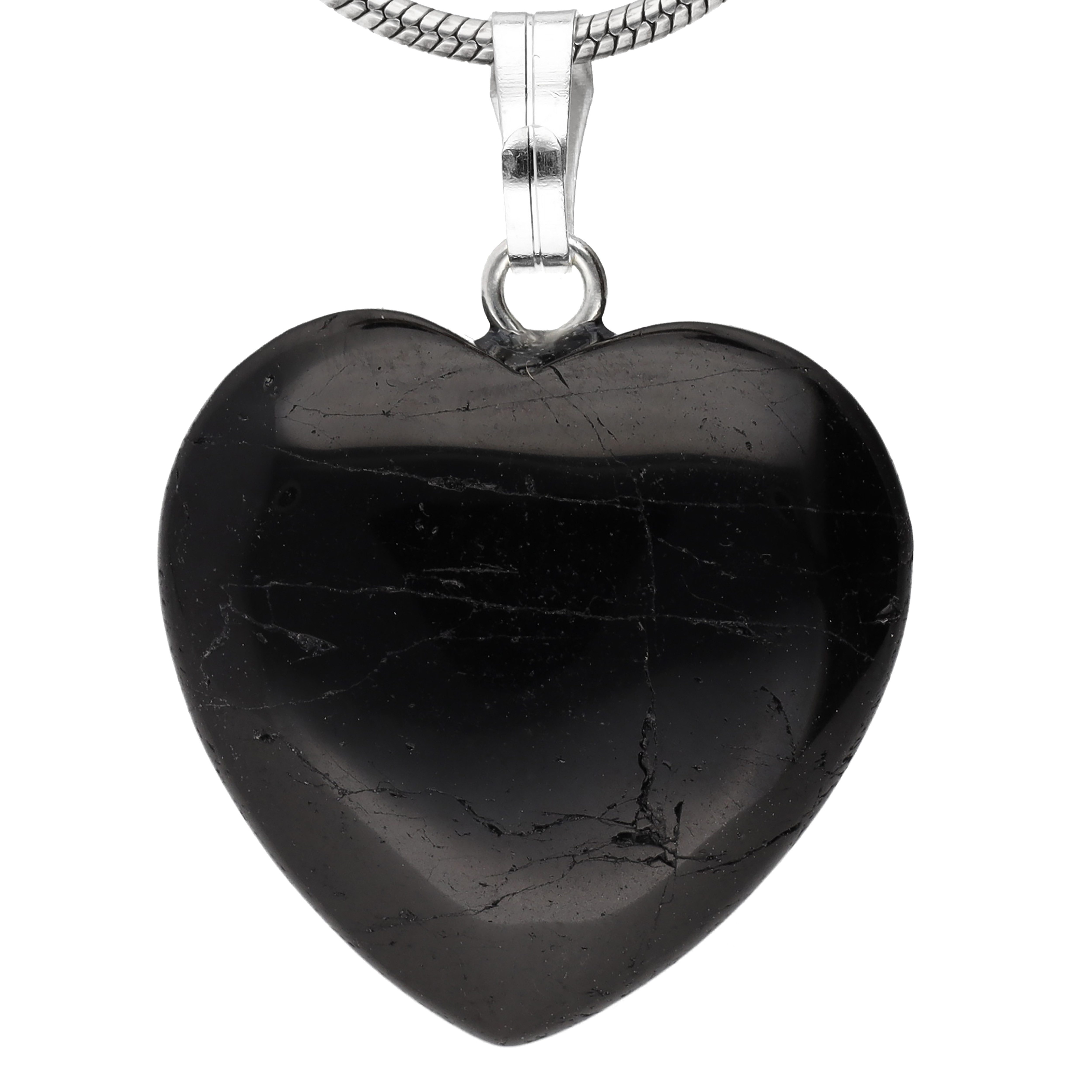 Lebensquelle Plus Edelstein Schwarzer Turmalin Herz Anhänger