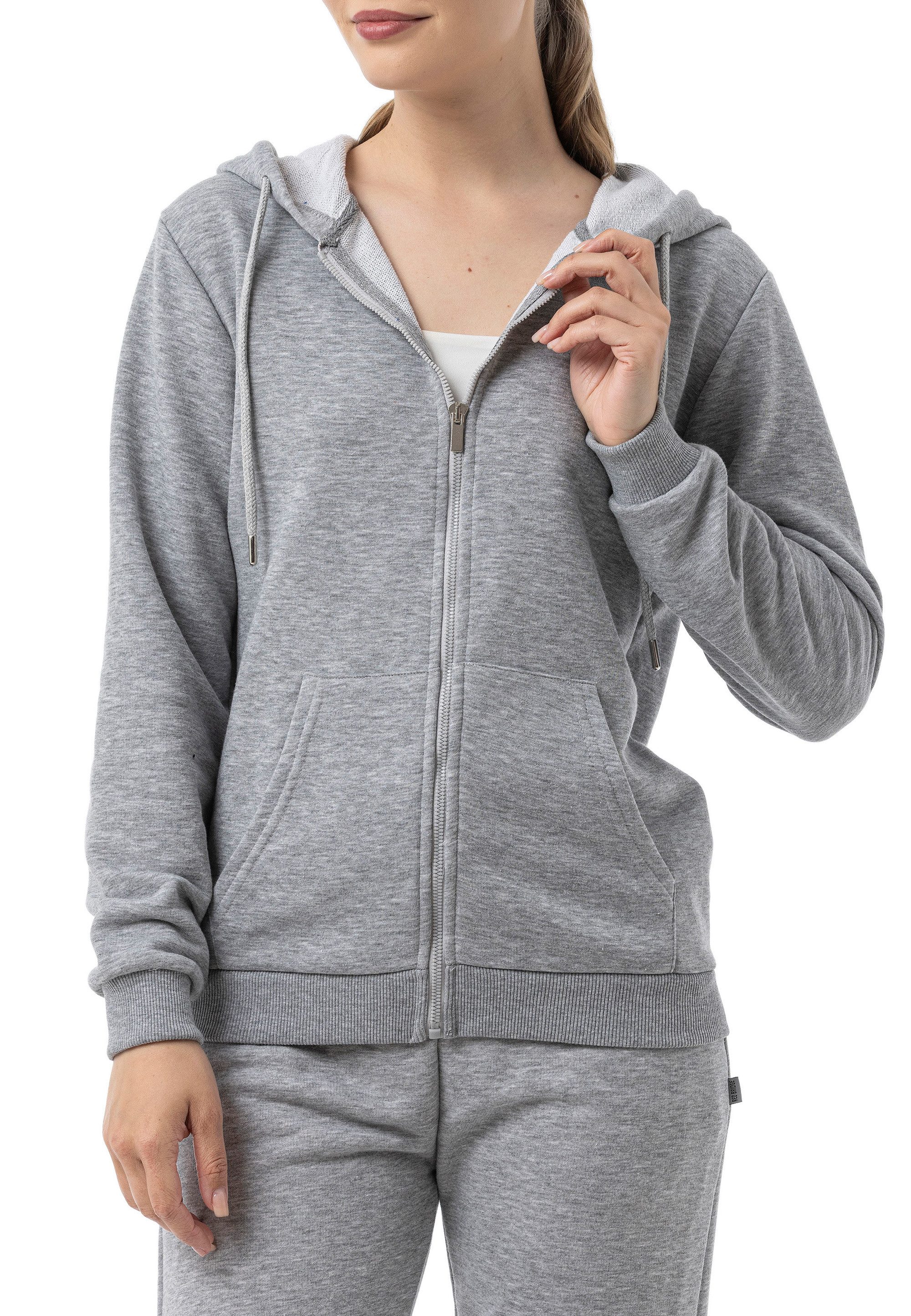 RedBridge Kapuzensweatjacke Basic mit Zipper und Kordelzug