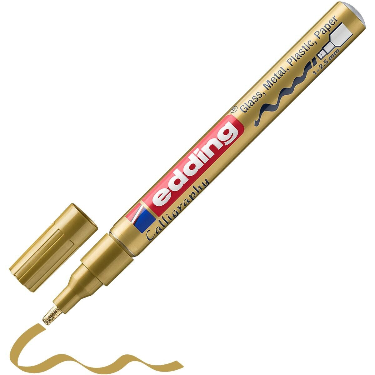 edding Lackmarker 753, mit Kalligrafiespitze, Strichstärke ca. 1-2,5 mm, wasserfest