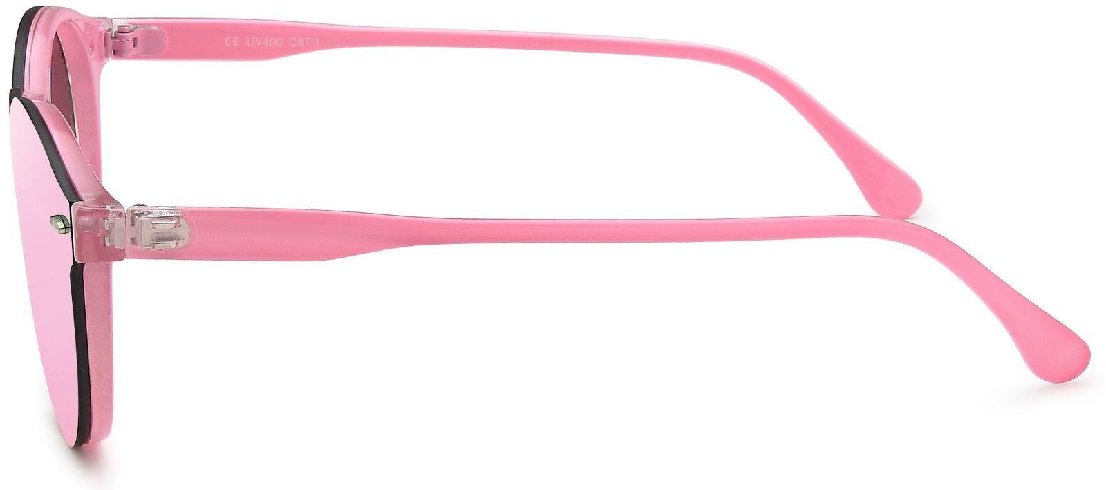 Verspiegelt Gestell verspiegelt / Rose Pink styleBREAKER Glas (1-St) Sonnenbrille