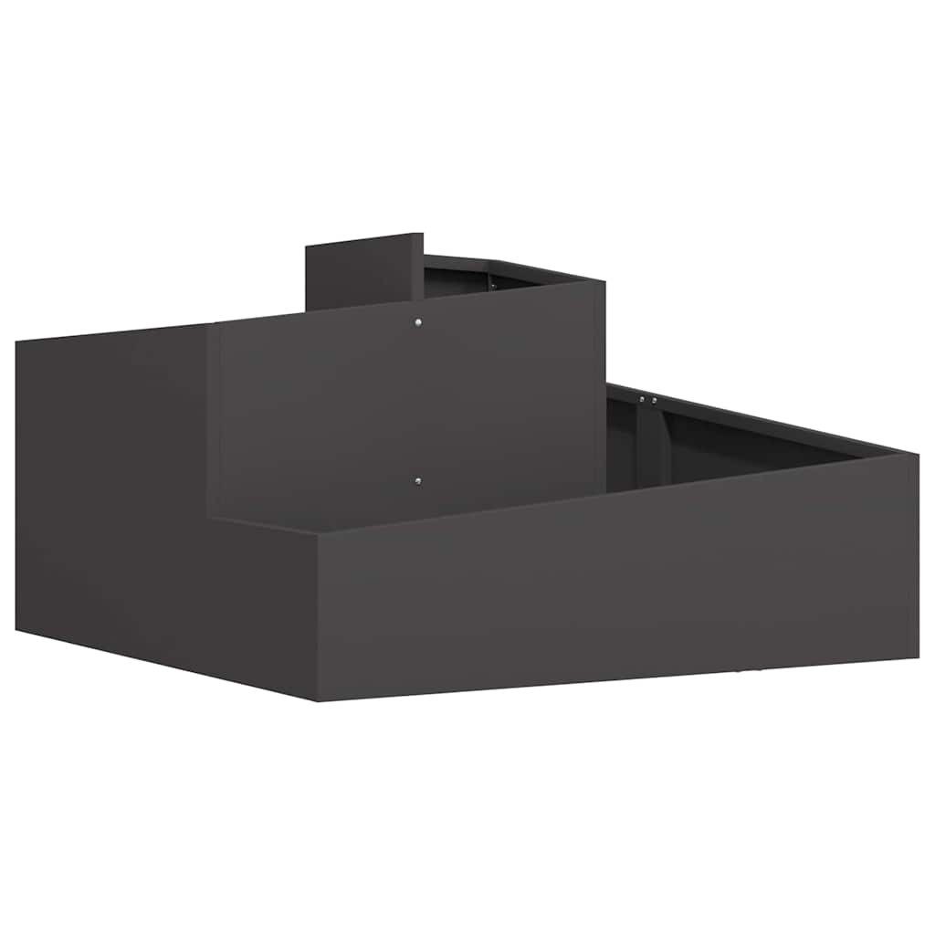vidaXL Blumentopf Garten-Pflanzgefäß Schwarz 80 x 80 x 50 cm Kaltgewalzter Stahl (1 St)