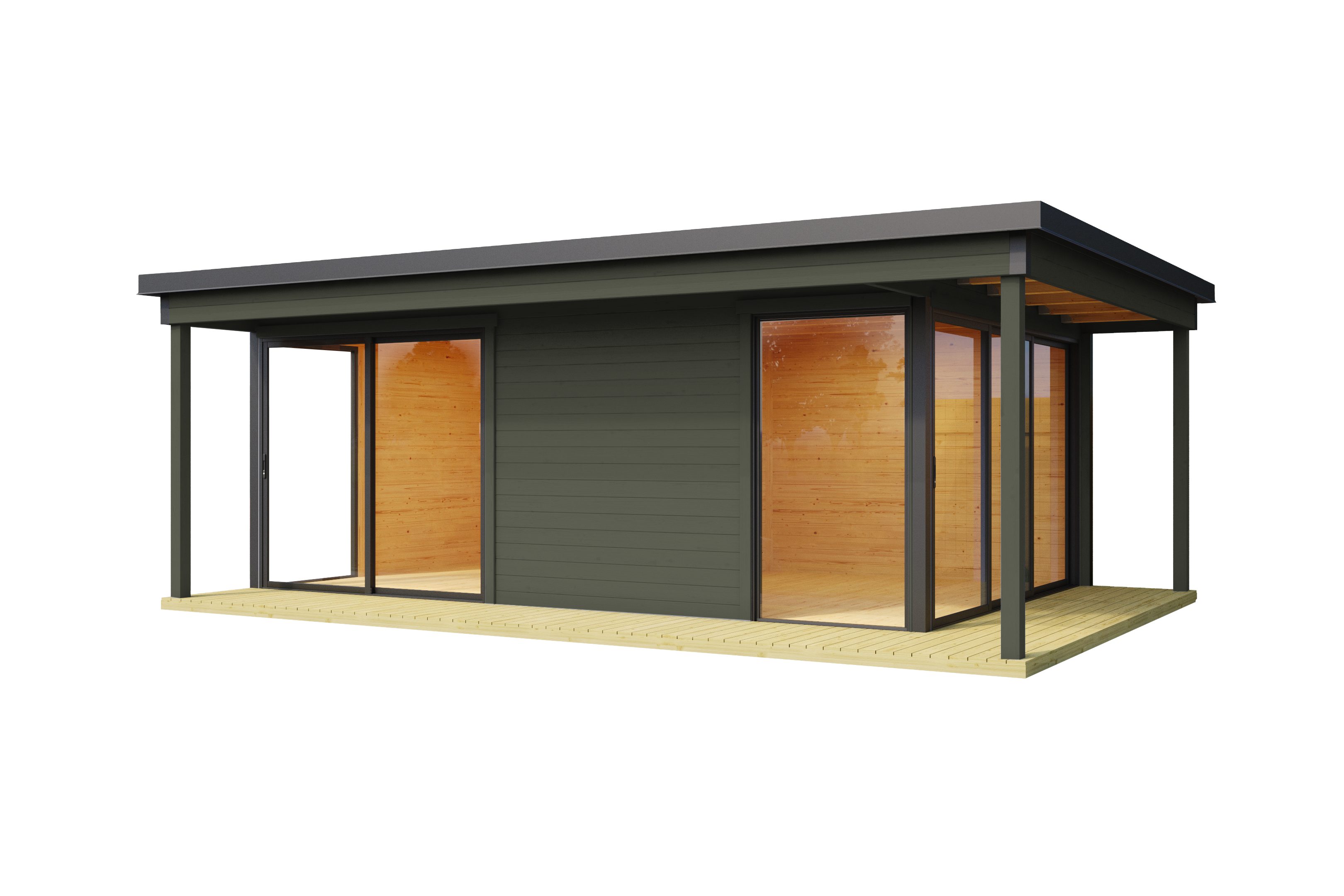Nordic Holz Gartenhaus DOMEO 3 LOGGIA, BxT: 608,4x418,9 cm