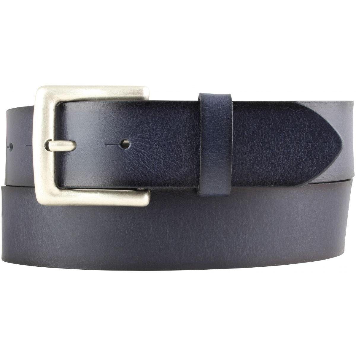 BELTINGER Ledergürtel He Gürtel Altsilber cm für aus - Vollrindleder Vintage-Look 4 Jeans-Gürtel Marine, Damen