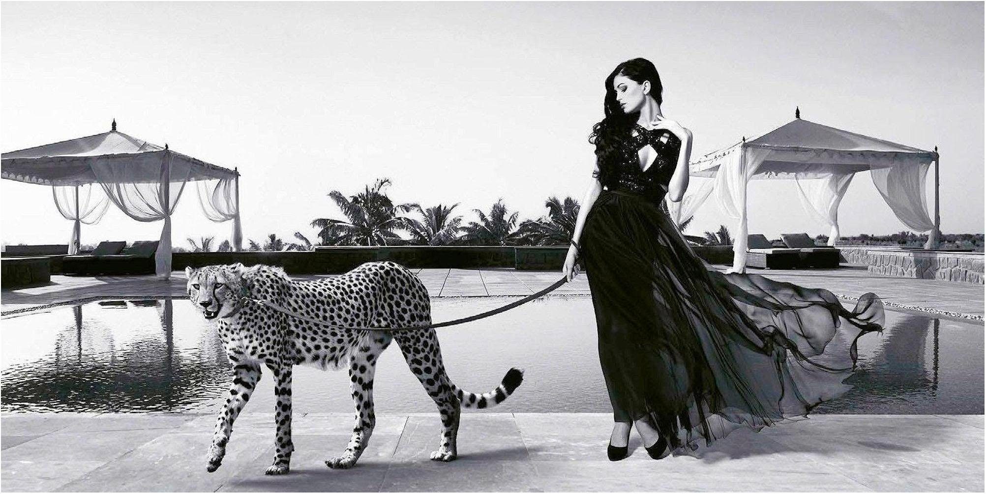 my home Deco-Panel »JULIAN LAUREN / Woman with Cheetah«, 100/50 cm-Otto