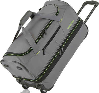 travelite Reisetasche »Basics, 70 cm, grau/grün«, mit Volumenerweiterung