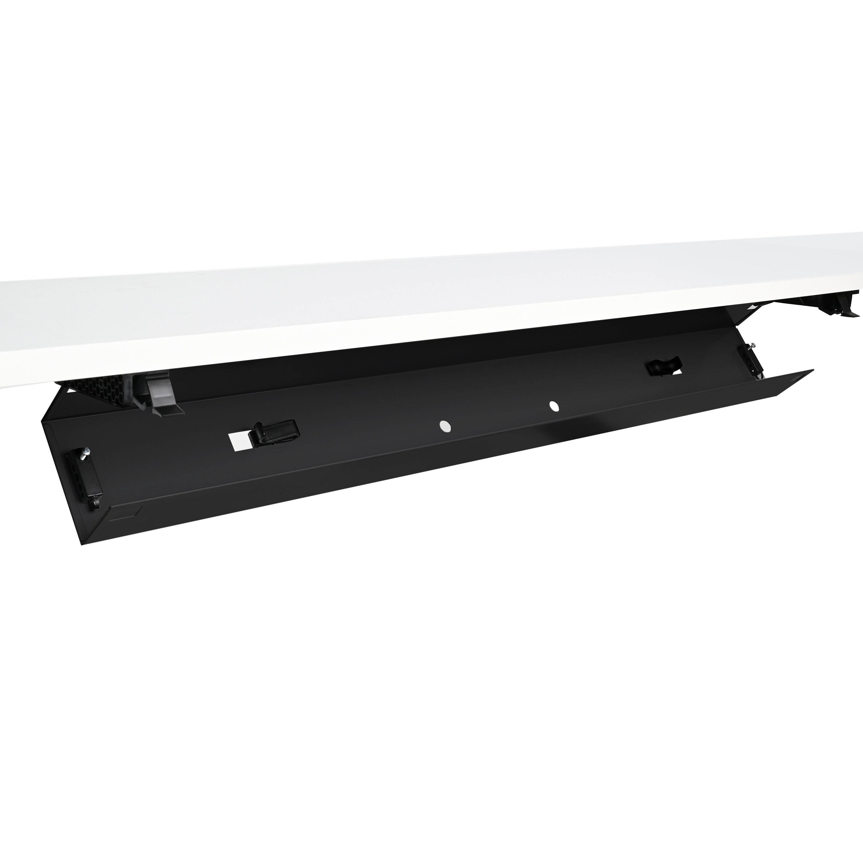 boho office® Kabelkanal, Kabelwanne 107 cm in schwarz, beidseitig klappbar mit viel Stauraum
