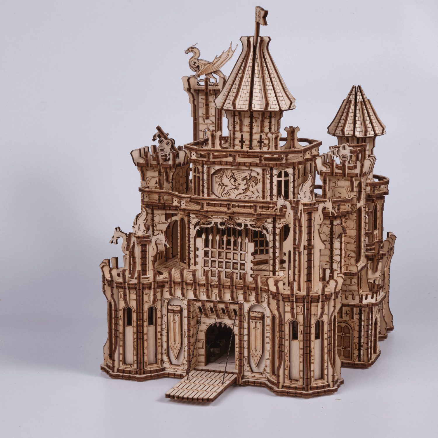 WoodTrick Modellbausatz WoodTrick Dragon Castle Mechanisches Holzpuzzle, (9 günstig online kaufen