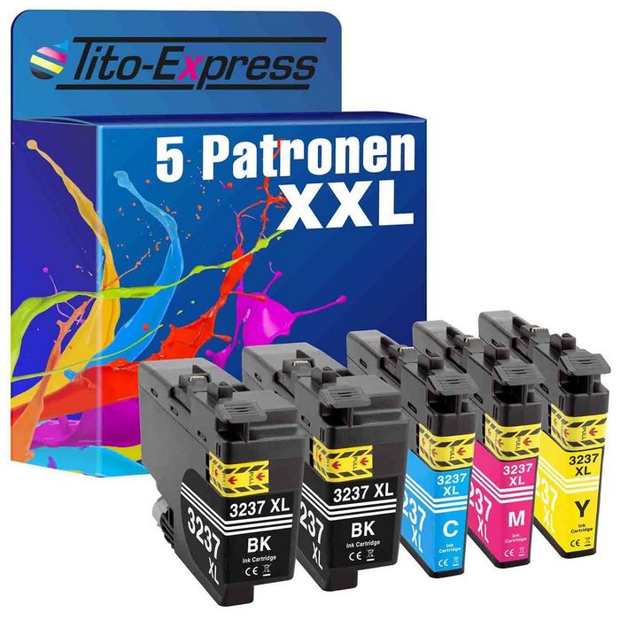 Tito-Express PlatinumSerie 5er Set ersetzt Brother LC-3237 Brother LC 3237 BrotherLC3237 XL Multipack Tintenpatrone (für HL-J-6100 DW MFC-J-5945 DW HL-J-6000 DW MFC-J-6947 DW MFC-J-6945 DW)