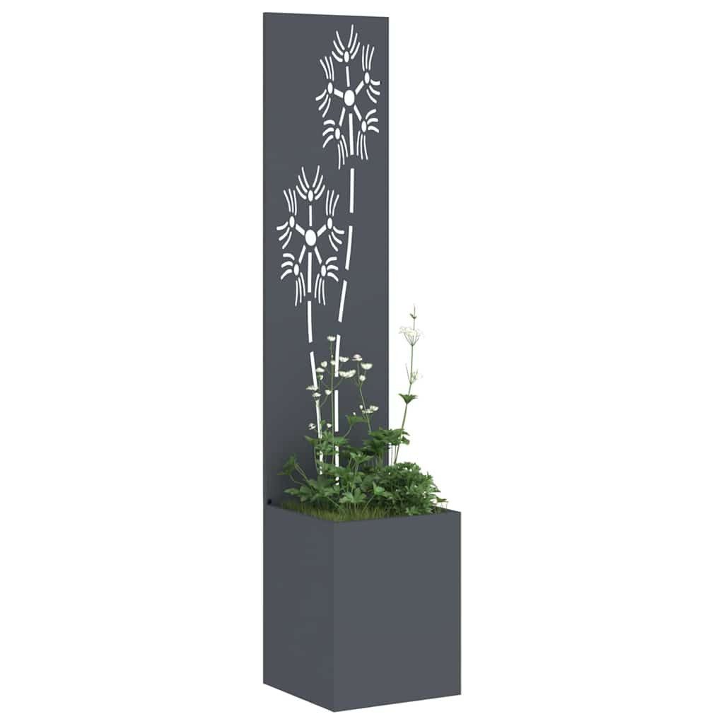 vidaXL Bild 32 x 150 cm Blumentopf mit dekorativem Paneel Anthrazit 32x140 cm