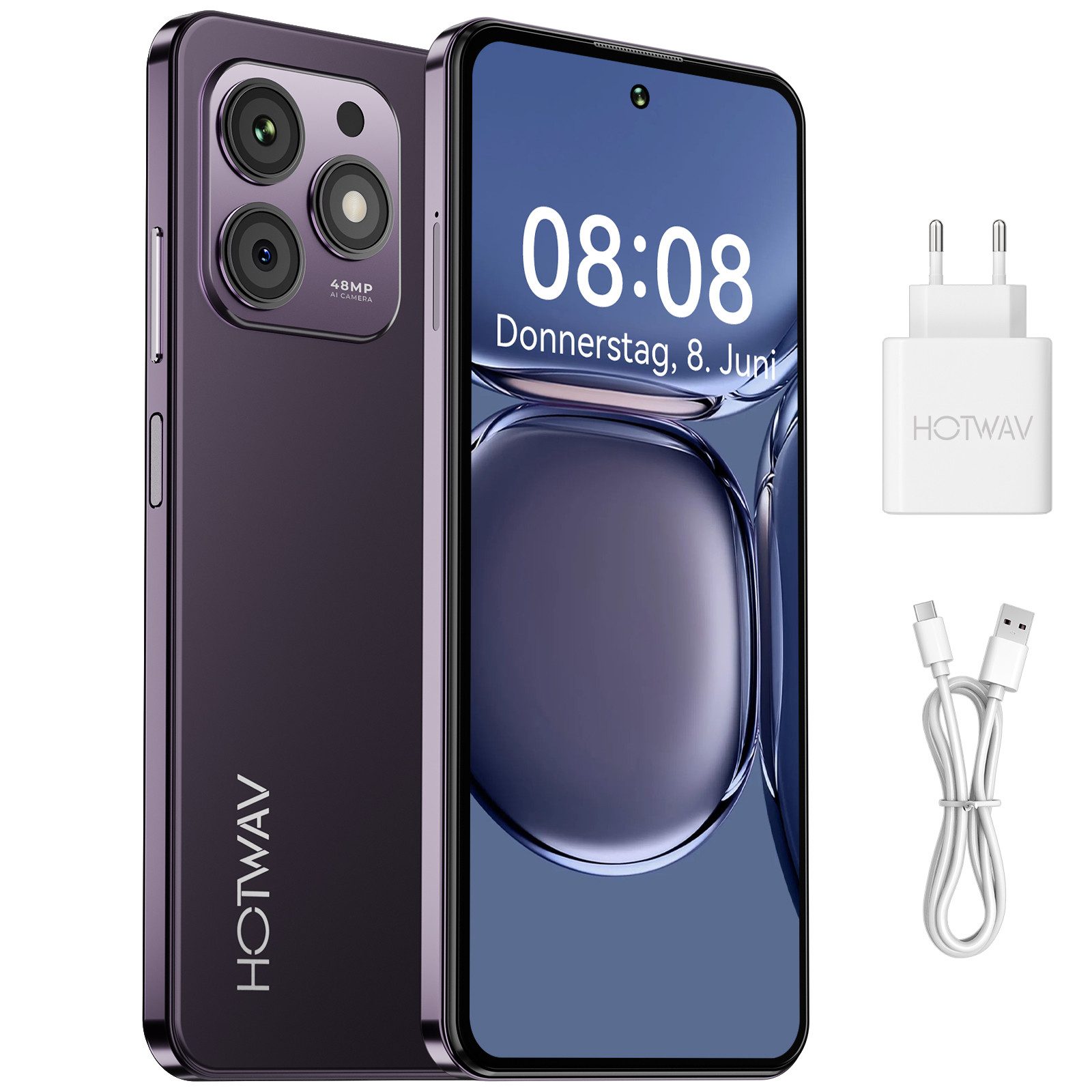 HOTWAV Note 13 Max Handy, 16+256 GB/1 TB Smartphone, Android handy, Smartphone (16,7 cm/6.8 Zoll, 256 GB Speicherplatz, 48 MP Kamera, Smartphone ohne Vertrag, Günstige Smartphone, 5160 mAh)