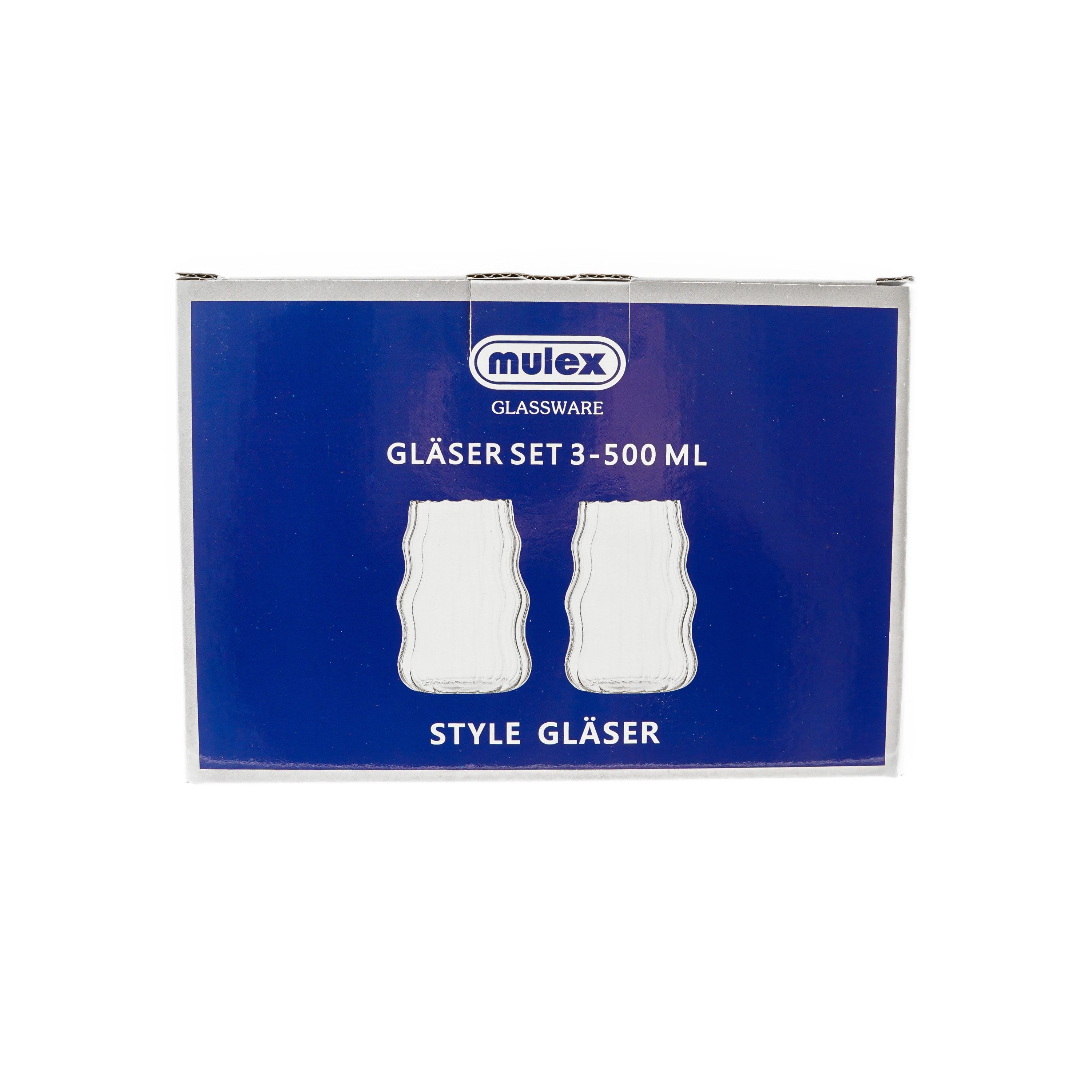 Mulex Gläser-Set Bubble Getränkebecher Cocktail- 500 ml Borosilikatglas, 2-tlg.