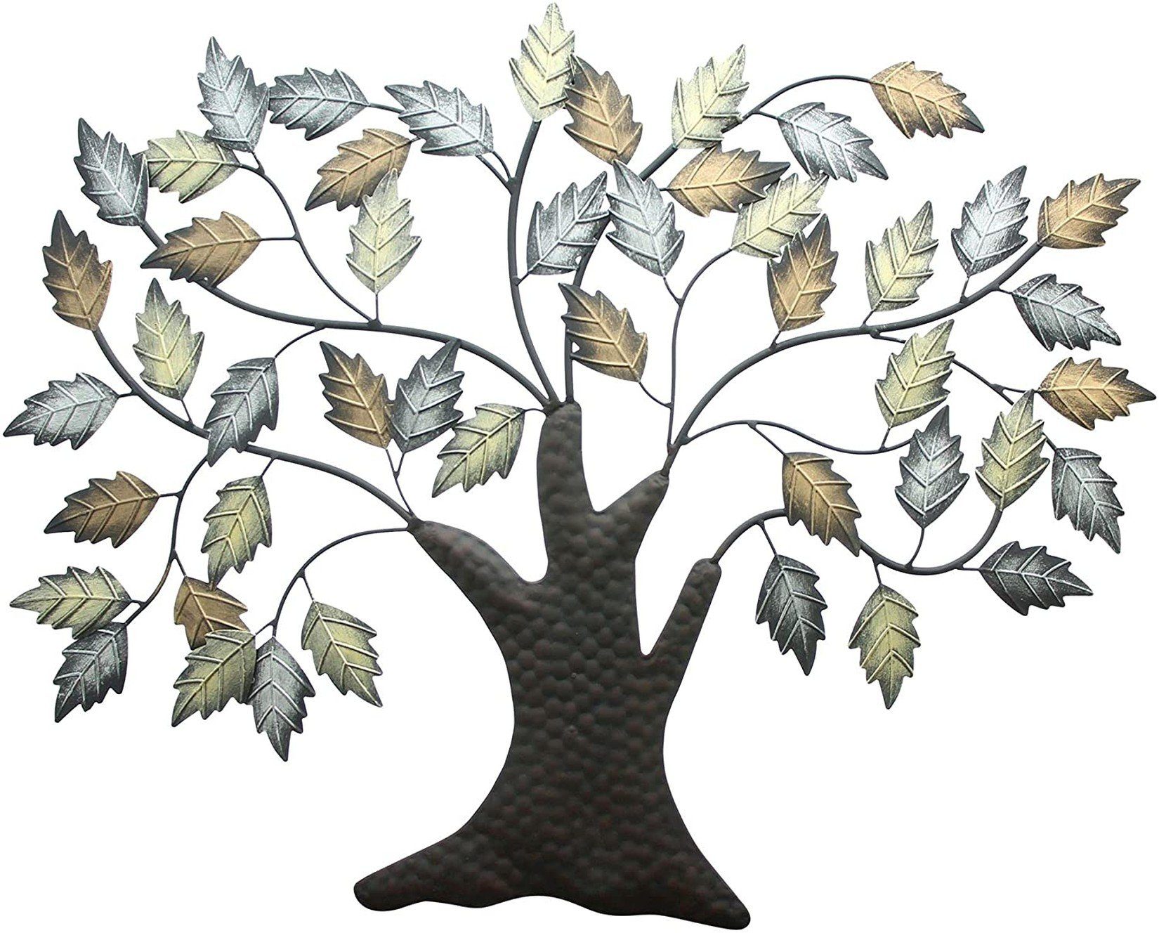 (1 plastisch Wandschmuck, Dekoleidenschaft aus in cm, Wanddeko 3D Bild, Wandhänger, Wanddekoobjekt Metalldeko, 72x58 braun, Wandbild, Metall St), "Baum"