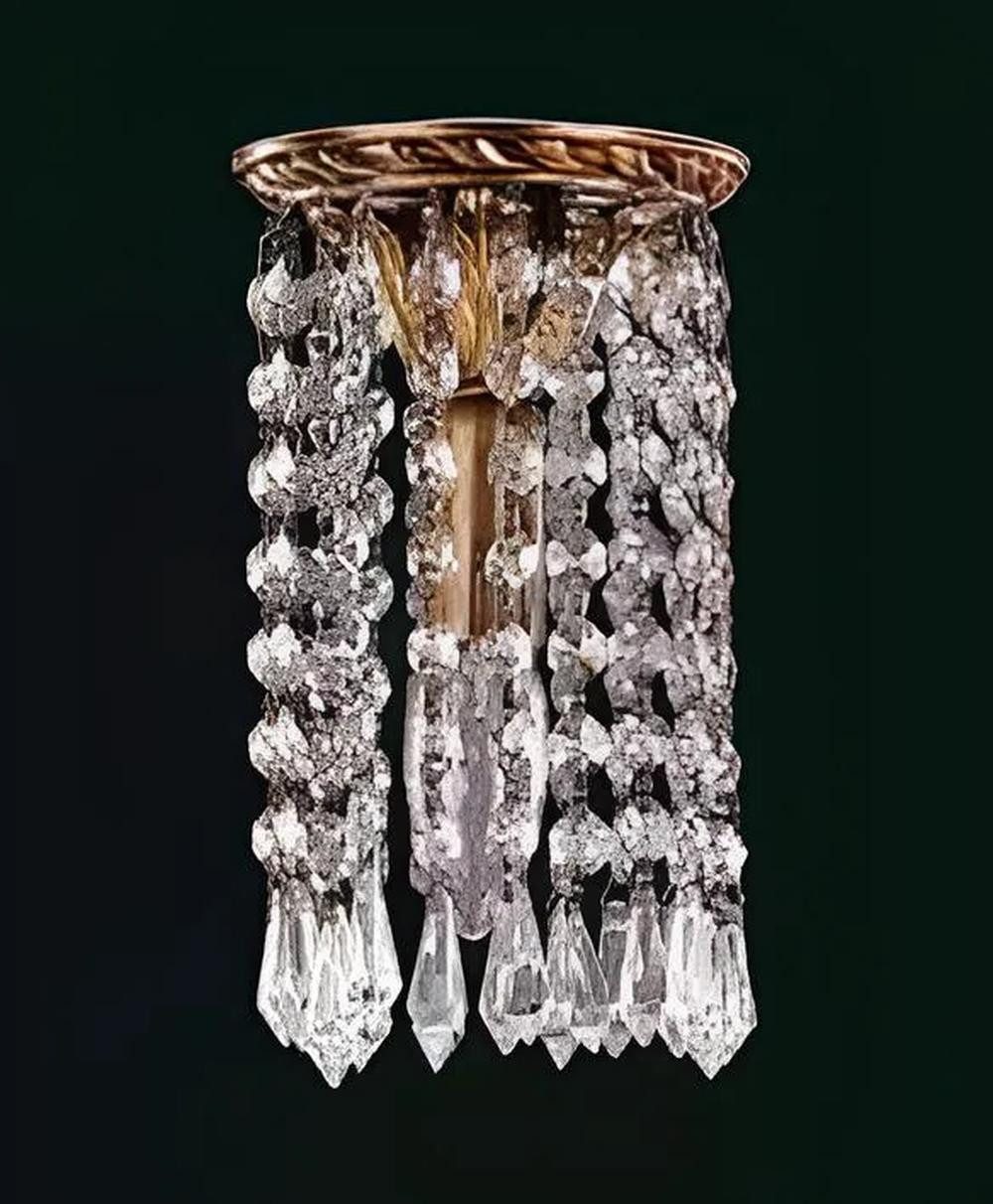 Xlmoebel Deckenleuchte Goldene Kristall-Kronenlampe mit eleganter Beleuchtung, Keine Funktionen, Hergestellt in Europa