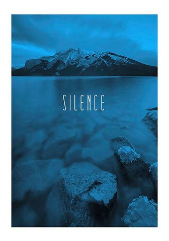 KOMAR Плакат »Word Lake Silence Blue&l...