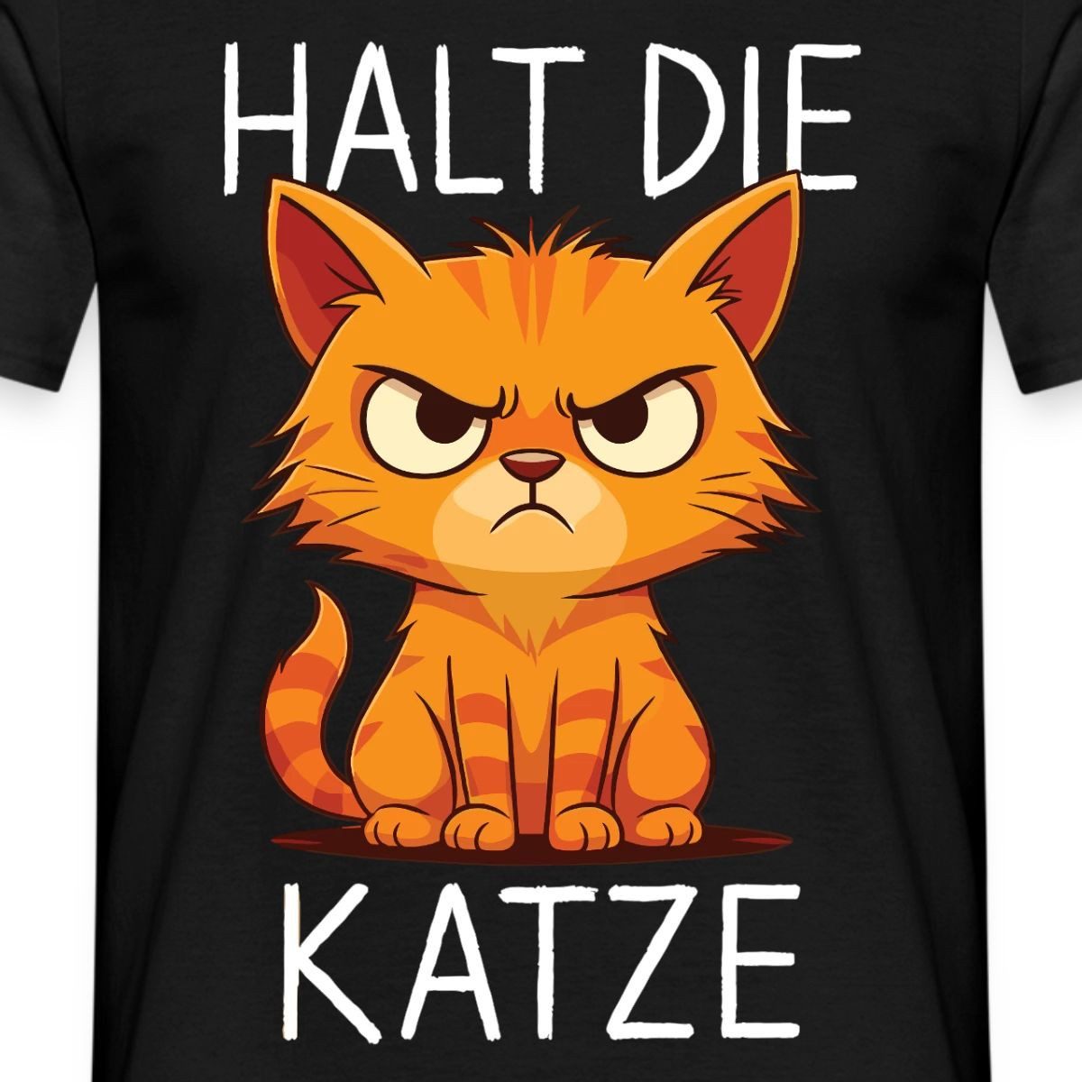Spreadshirt T-Shirt Halt Die Katze, Wütende Katze Männer T-Shirt (1-tlg)