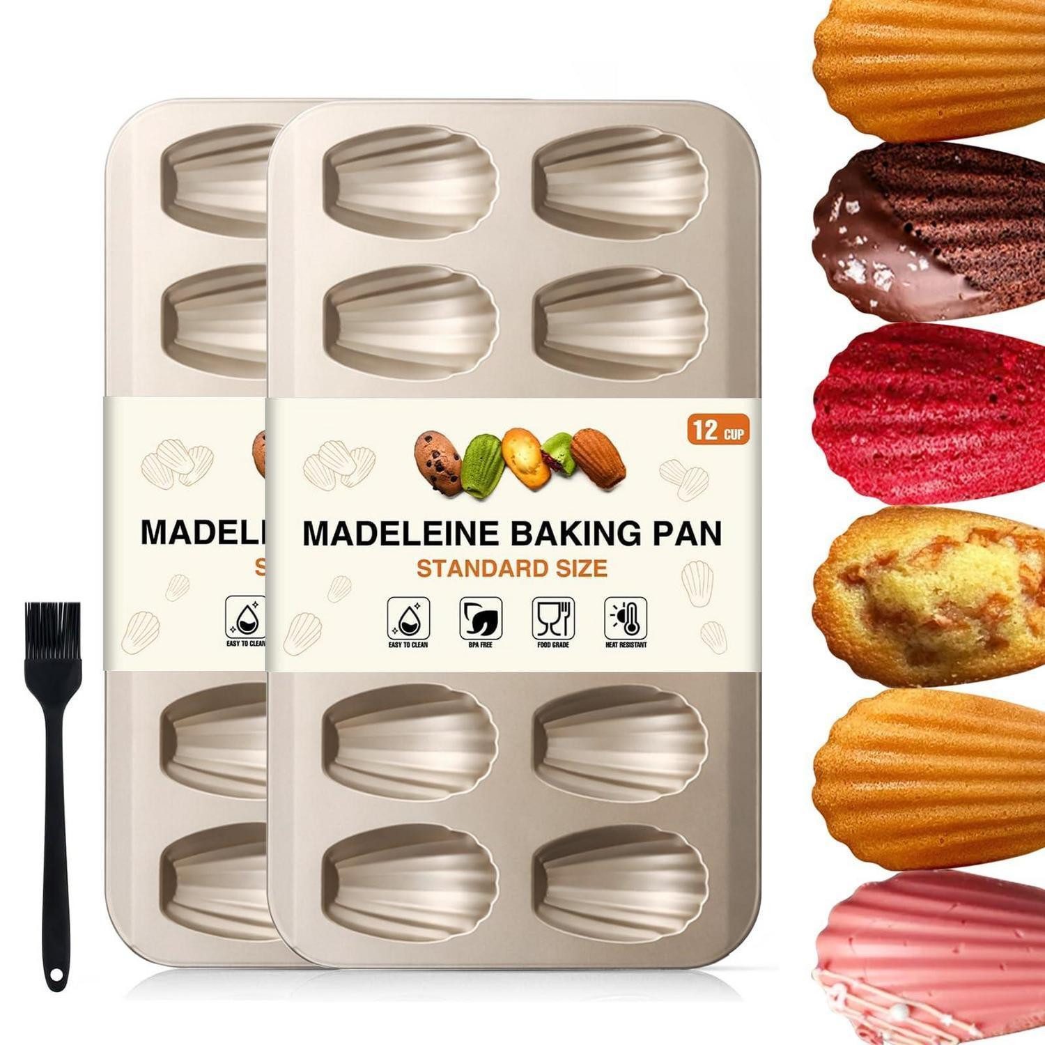 LuxusKollektion Backform Madeleine Backform 12 Mulden Gold 2St.