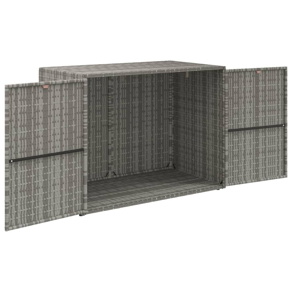 vidaXL Garten-Geräteschrank, Gartenschrank Grau 100x55,5x80 cm Poly Rattan