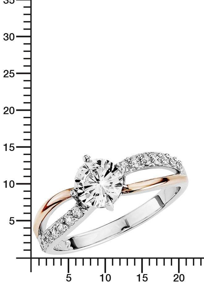 Amor Silberring Schmuck Geschenk, Fingerring Verlobung, mit Zirkonia (synth)