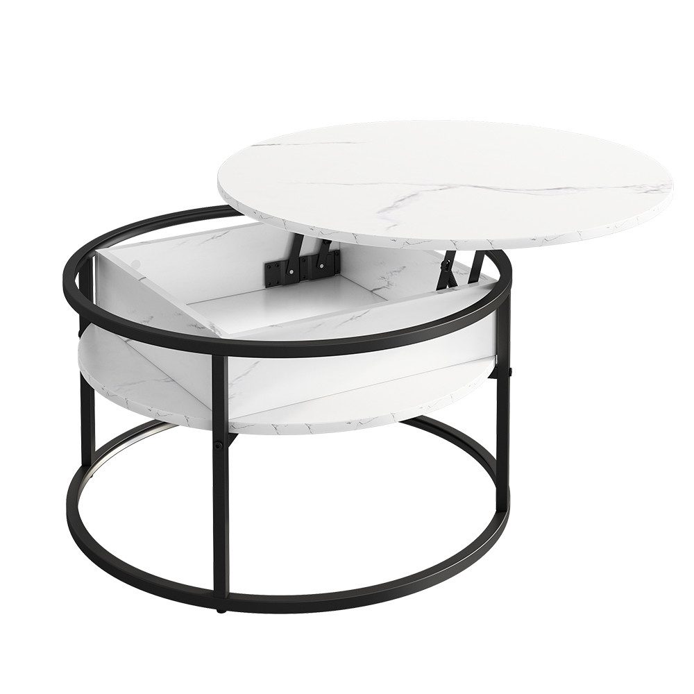 Vicco Couchtisch Marlo, Marmor Weiß, 77 günstig online kaufen