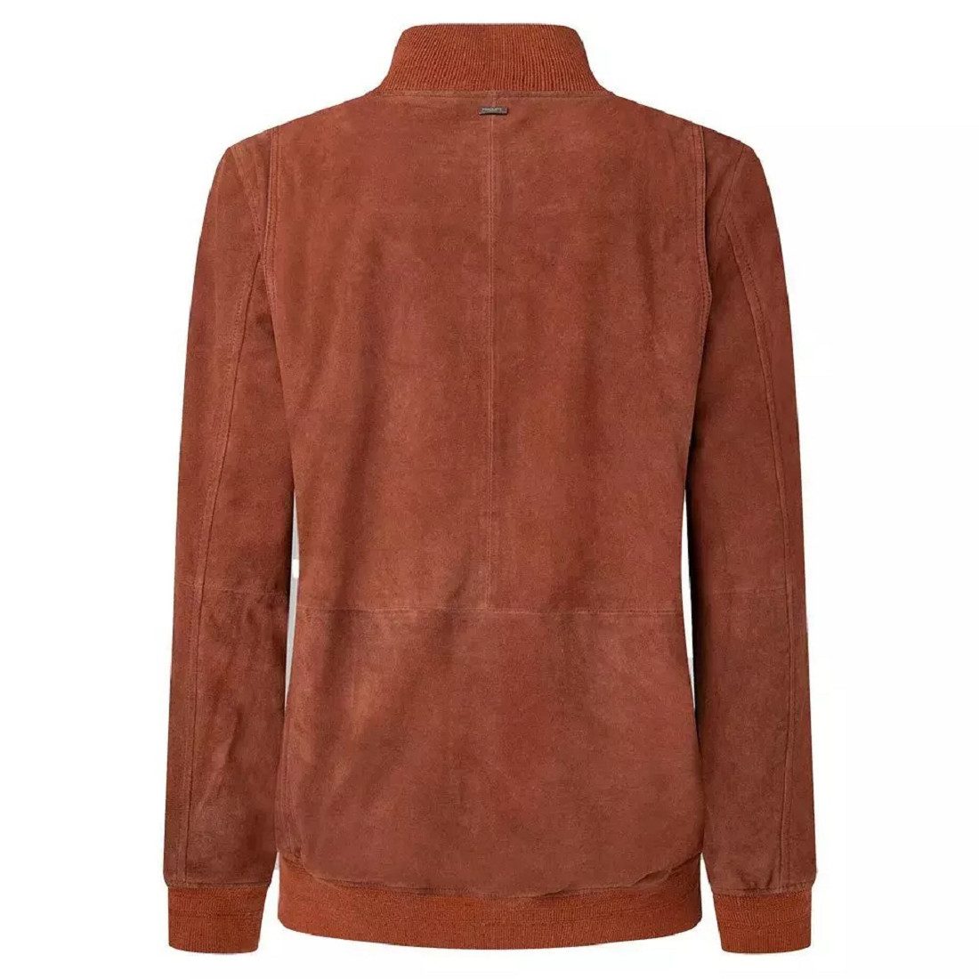 Hackett London Bomberjacke HACKETT LONDON COGNAC SUEDE BOMBER, Velour Herren Bomberjacke. in Unifarbe, mit Stehkragen