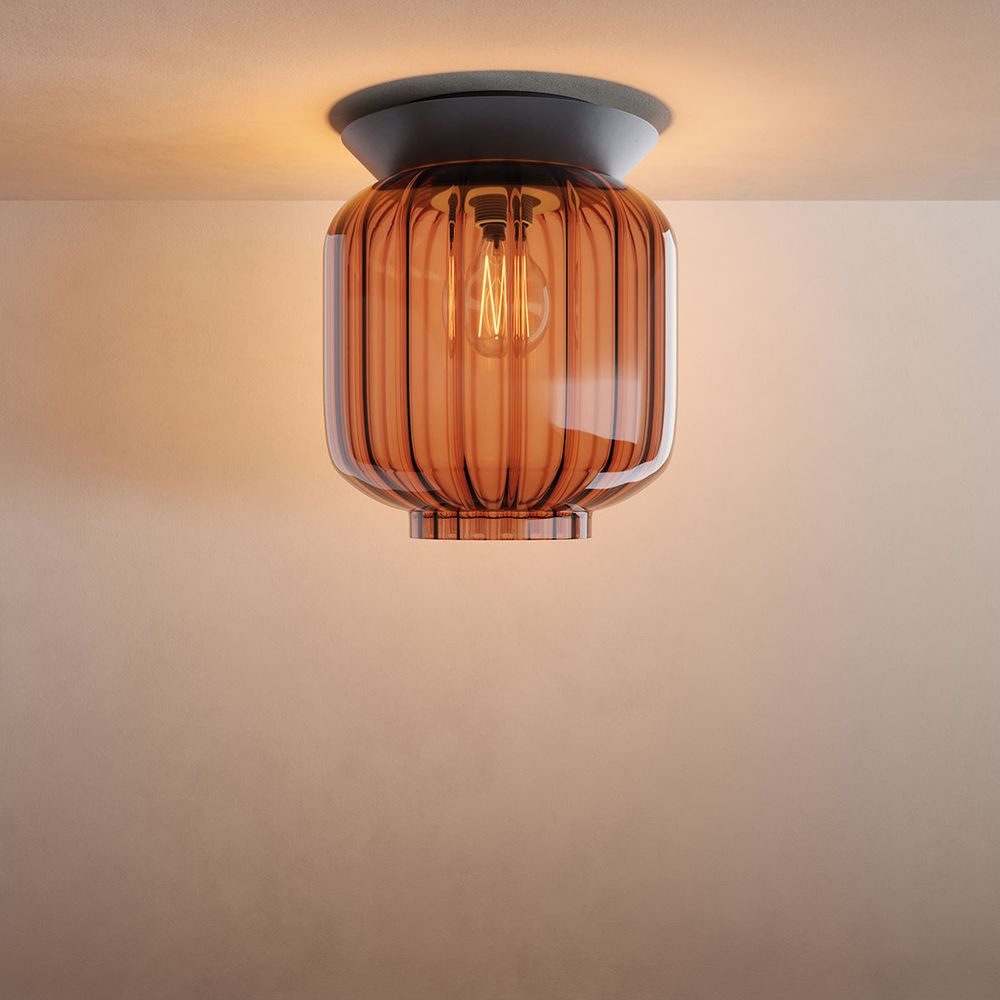 s.luce Deckenleuchte Velo Glas Deckenlampe E27 Braun