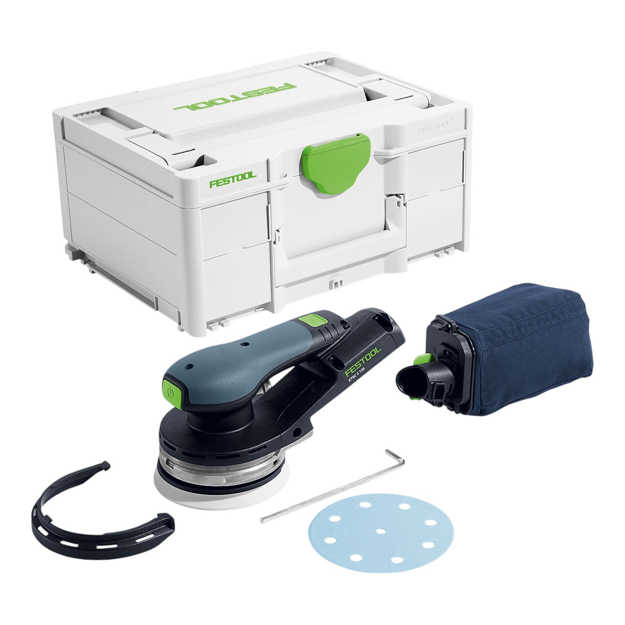 FESTOOL Exzenterschleifer ETSC 2 125-Basic 18 V 125 mm Brushless (577733) + Systainer - Solo
