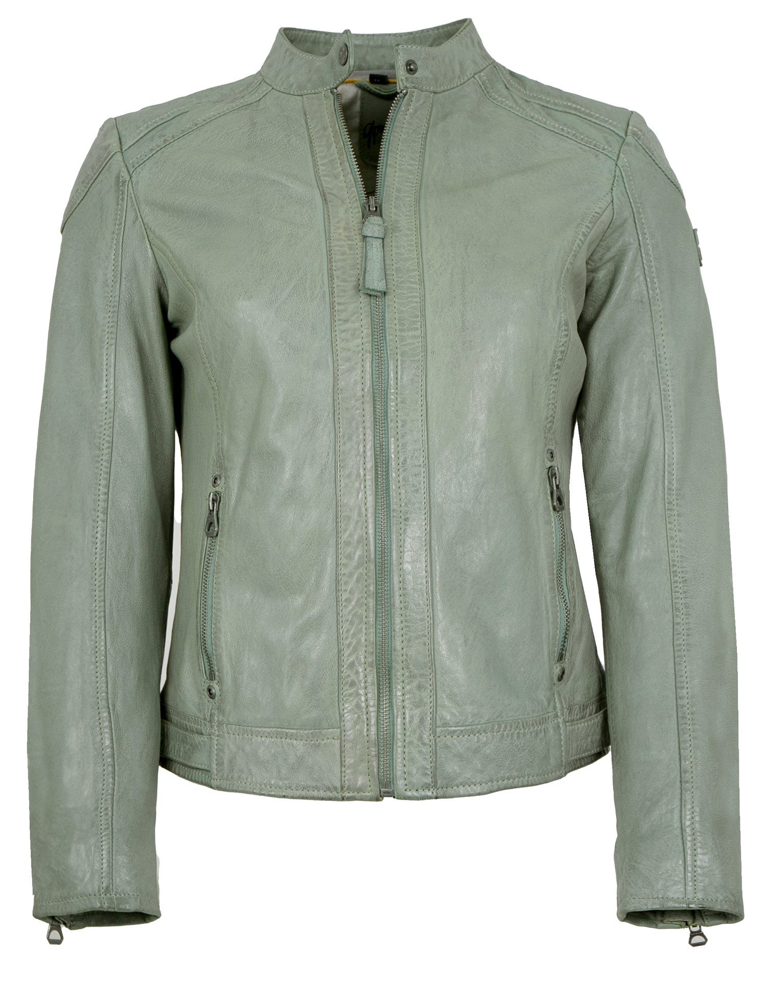 Gipsy by Mauritius Lederjacke GWAllie Gipsy - Damen Lederjacke Lammnappa Kapuze light mint
