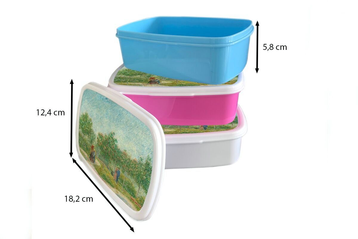 Vincent Kunststoff, für Gogh, Liebenden Kunststoff Mädchen, Snackbox, MuchoWow Brotdose van Lunchbox mit Garten (2-tlg), - Brotbox Erwachsene, rosa Kinder,