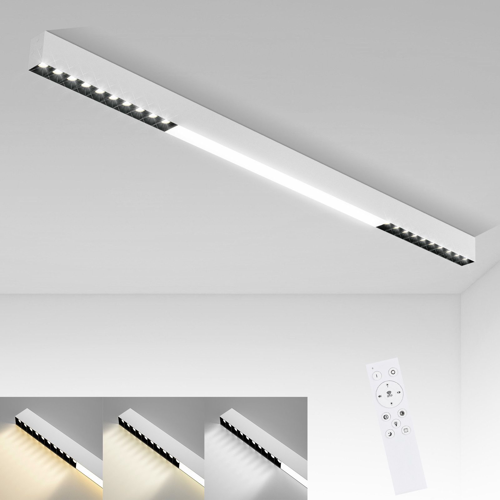 Nettlife Deckenleuchte Schwarz Modern LED Deckenlampe 107/80CM Lang Decke D günstig online kaufen