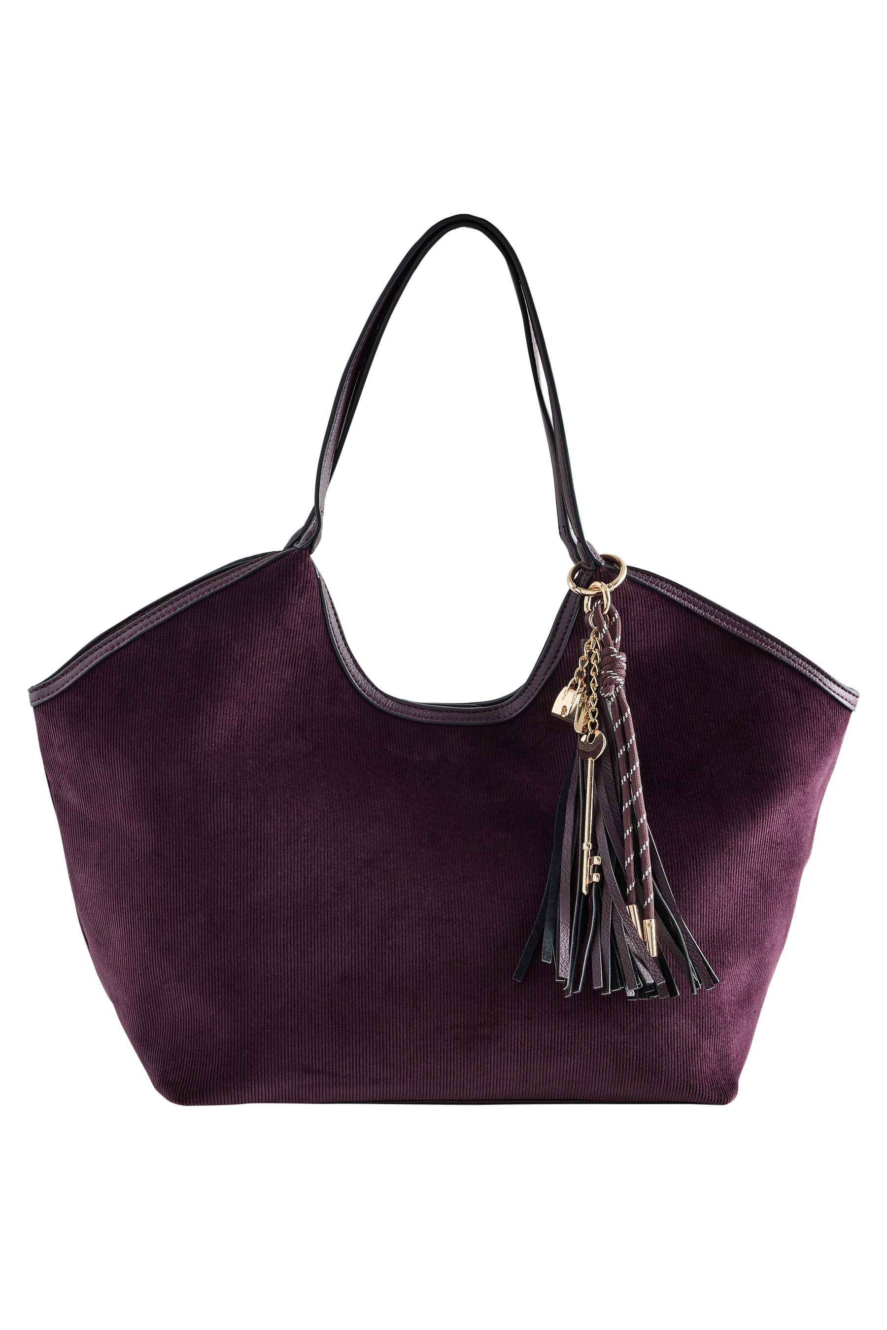 Next Umhängetasche Cord-Schultertasche mit Anhänger (1-tlg)