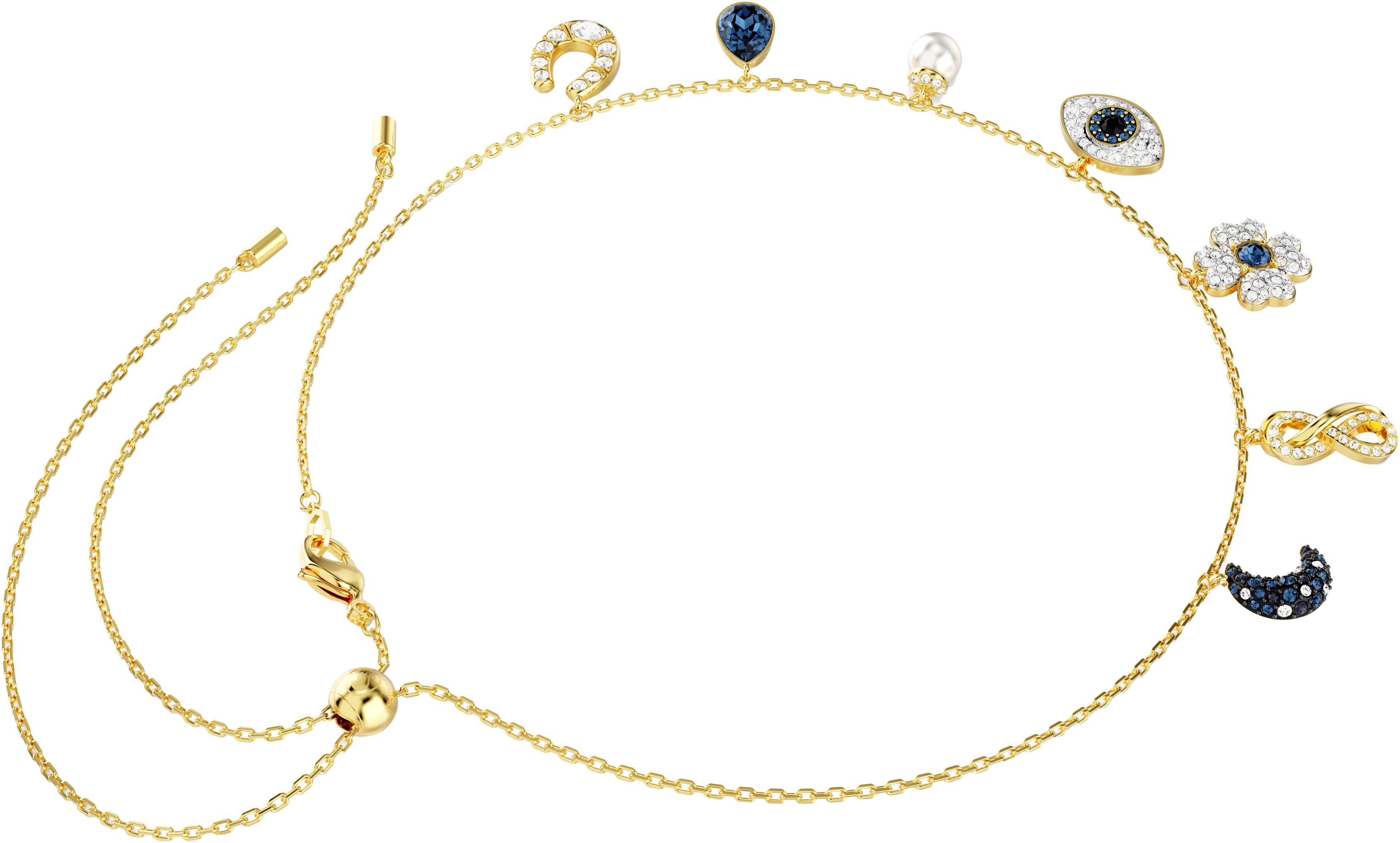 Swarovski Collier Symbolica Mond Unendlich Glücksklee magisches Auge Hufeisen, mit Swarovski® Kristall - mit Swarovski® Perle