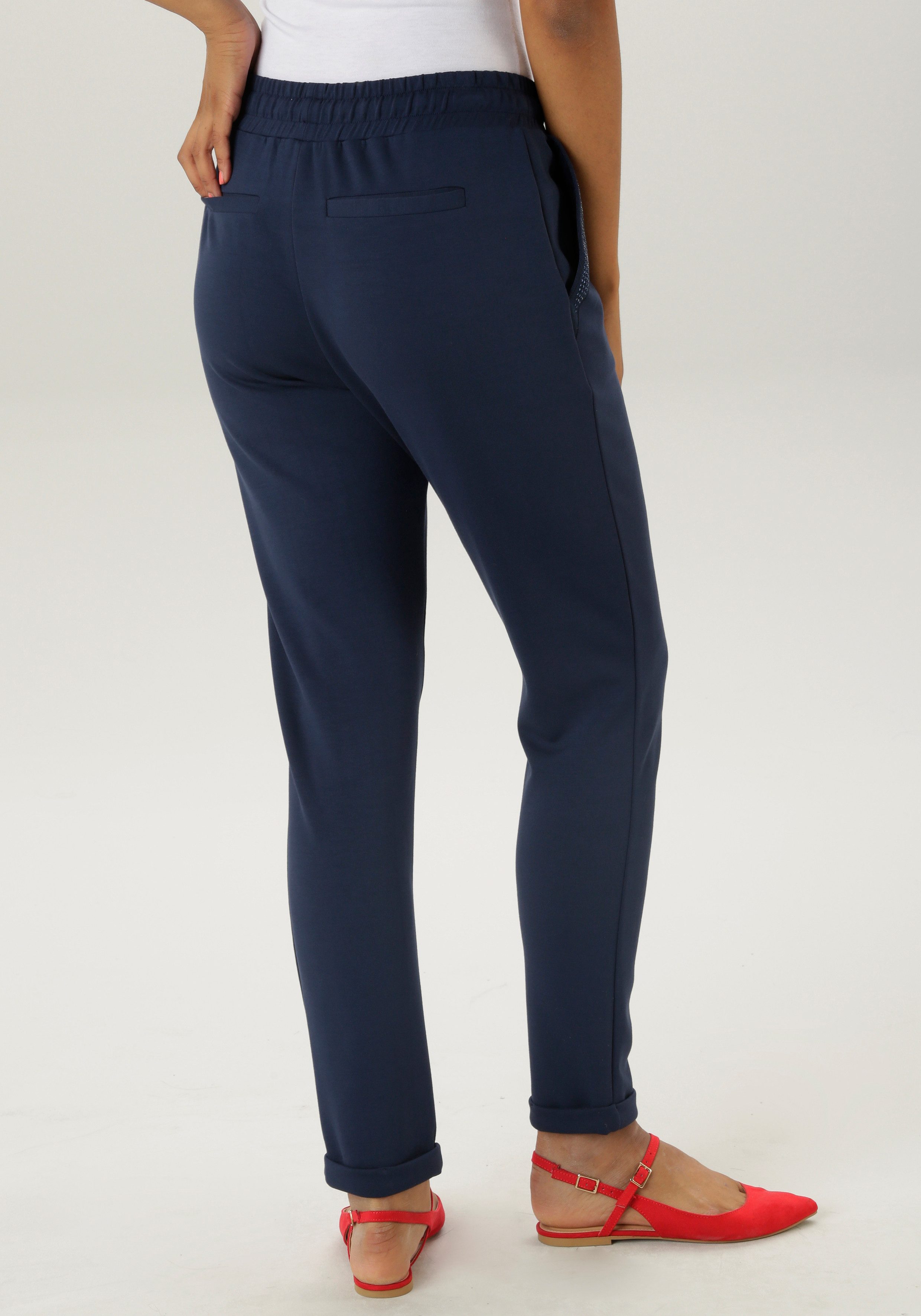 Aniston SELECTED Schlupfhose mit Glitzersteinen an günstig online kaufen