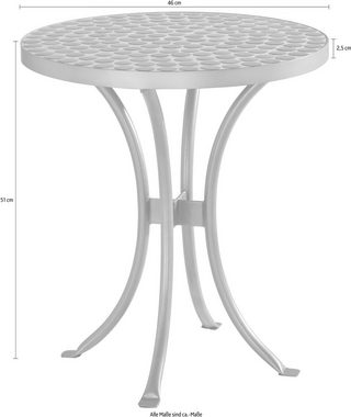 INOSIGN Beistelltisch Steph, mit schöner, weißer Mosaik-Keramikplatte und Metallgestell