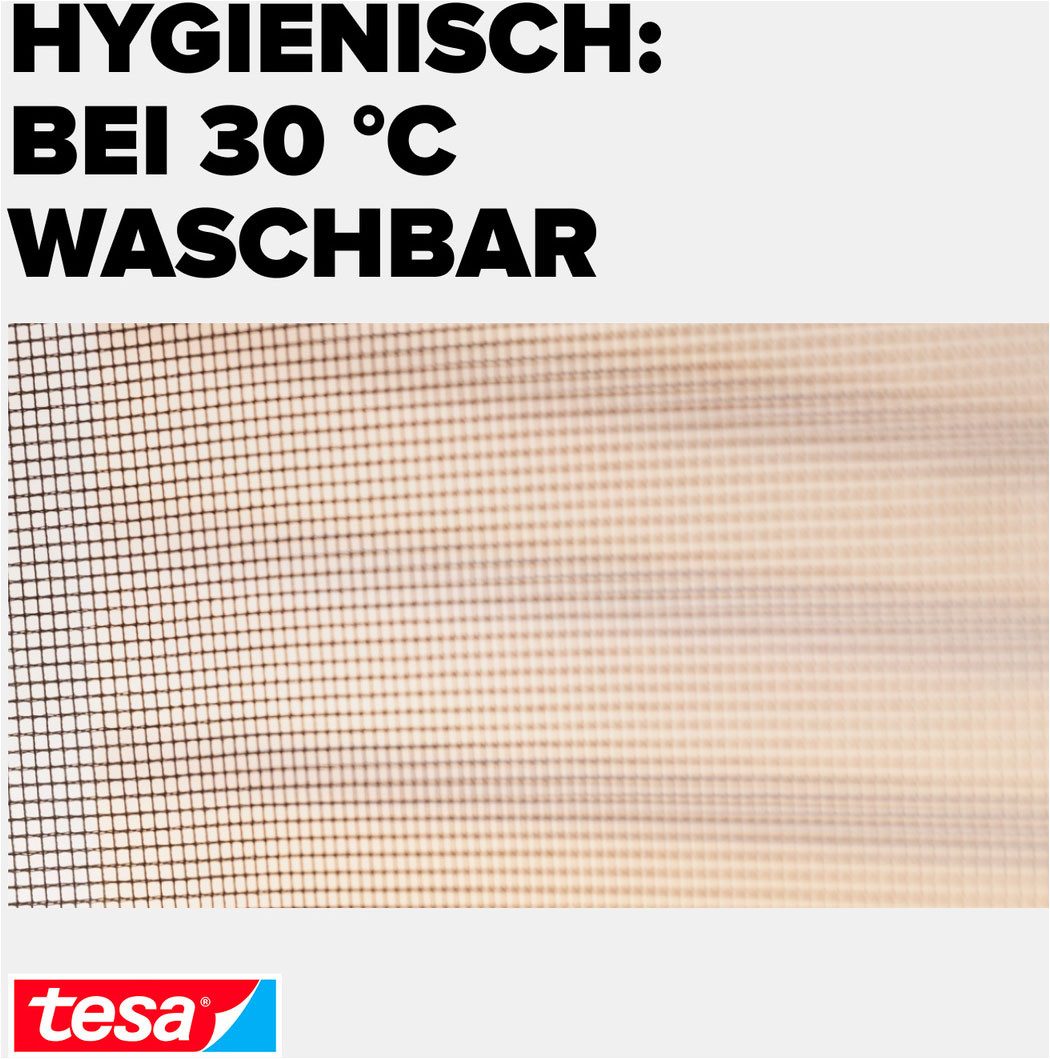tesa Insektenschutz-Fensterrahmen Insect Stop Standard Fliegengitter für Fenster - 1.0 m : 1.0 m, (Packung, 3-St., Fliegennetz, Klettband), Insektenschutzgitter -Fliegenetz ohne Bohren-zuschneidbar