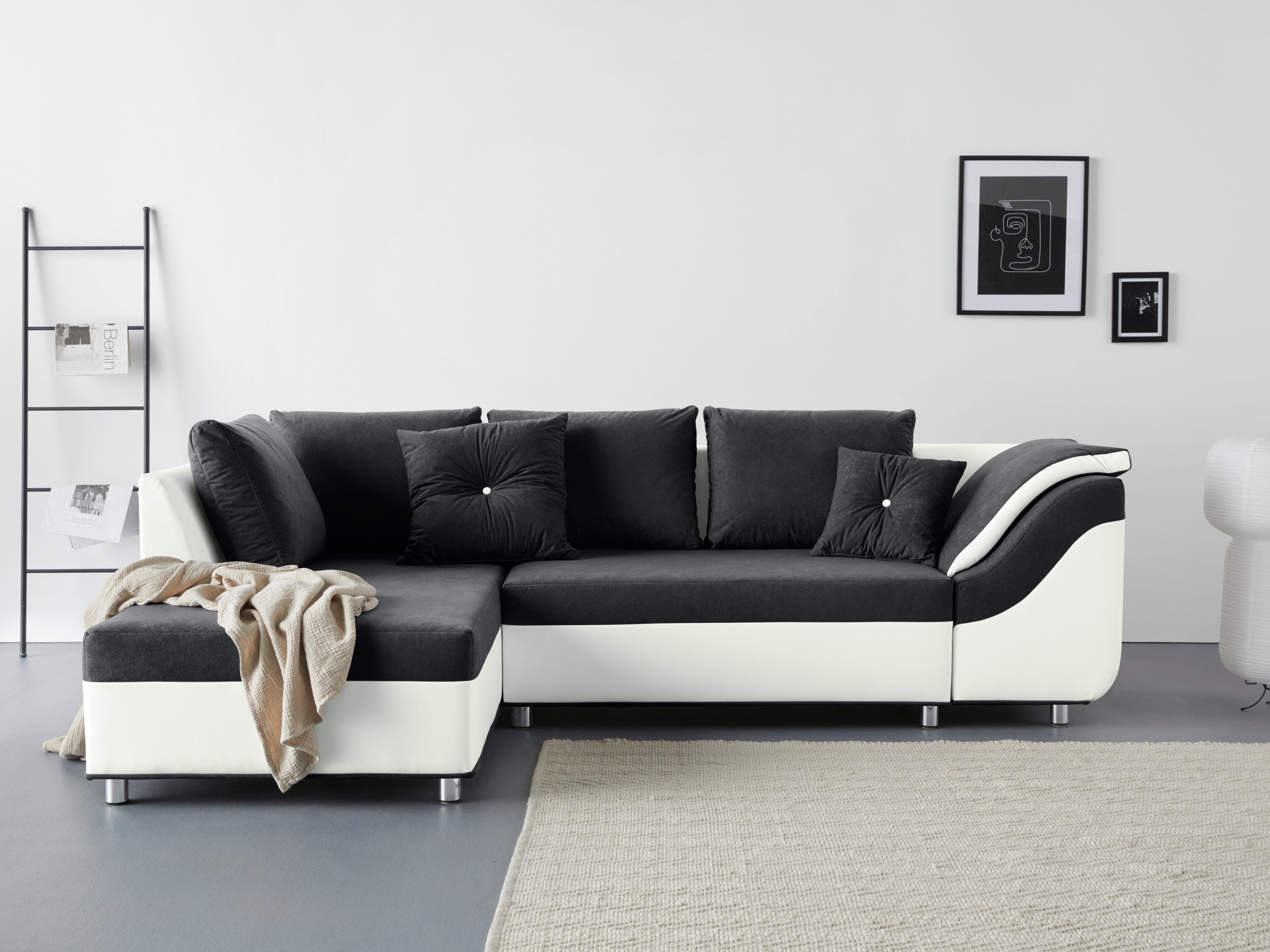 inklusive Kissen, Ecksofa Sandro, AB Bettfunktion COLLECTION und 6 mit Bettkasten