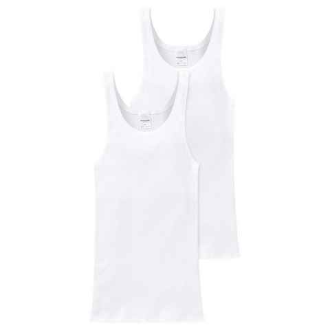 Schiesser Unterhemd 2er Pack Cotton Essentials Doppelripp (Spar-Set, 2-St) Unterhemd - Baumwolle - Strapazierfähig