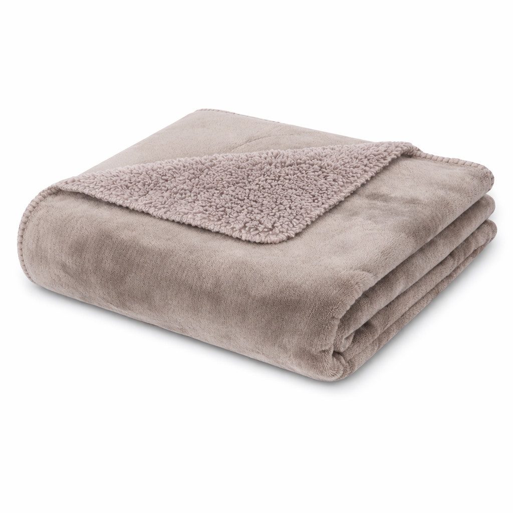 Wohndecke Flanell und Sherpa, VIVA Home, Oberseite weicher Flanell und Rückseite wärmendes Sherpa