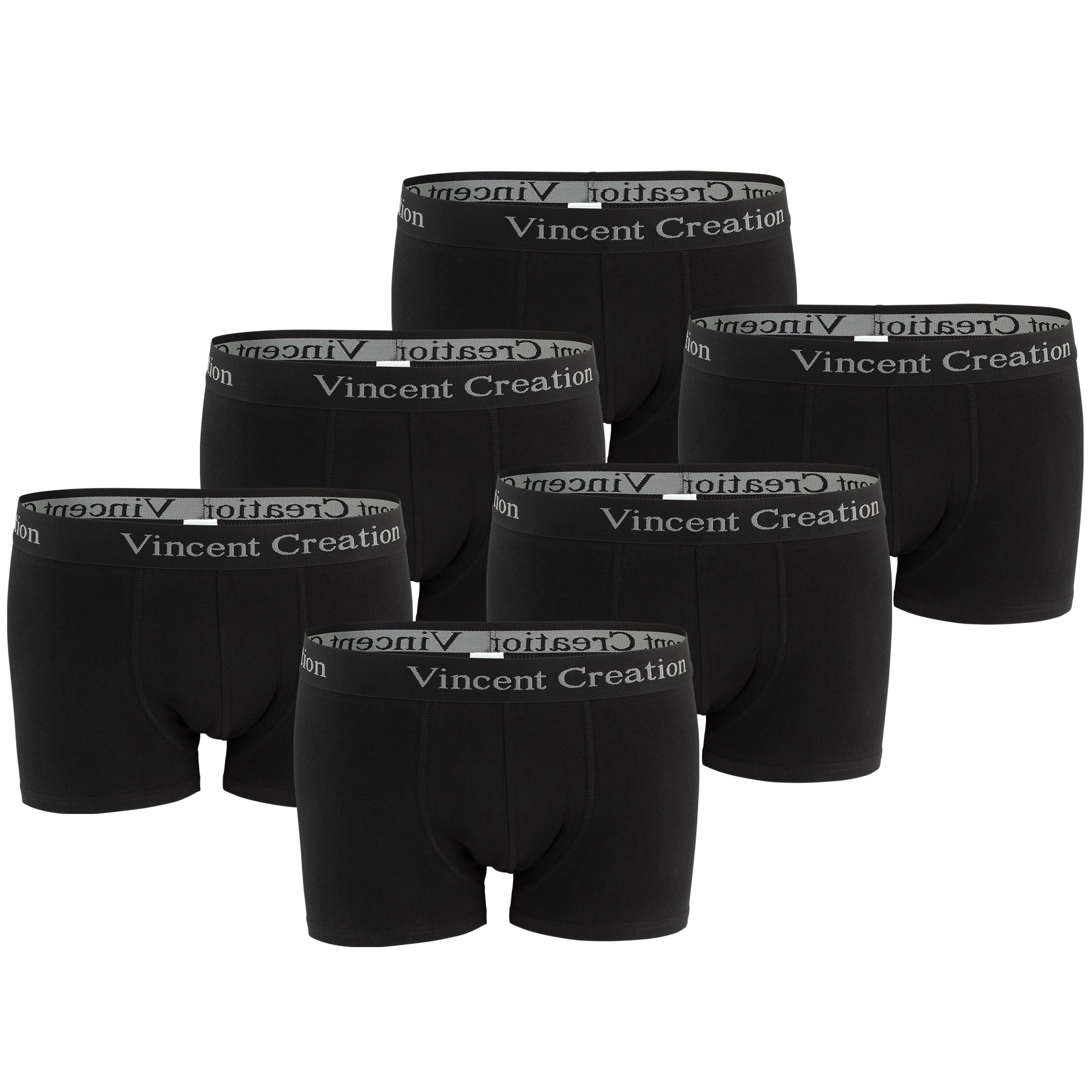 Vincent Creation® Boxershorts (6-St) angenehm stretchiger Baumwollmix schwarz