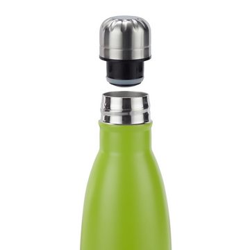 relaxdays Isolierflasche 2 x Trinkflasche Edelstahl grün