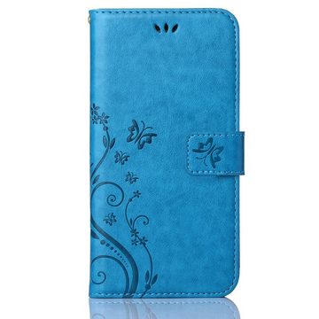 Numerva Handyhülle Bookstyle Flower für Xiaomi Poco M3 Pro, Handy Tasche Schutzhülle Klapphülle Flip Cover mit Blumenmuster