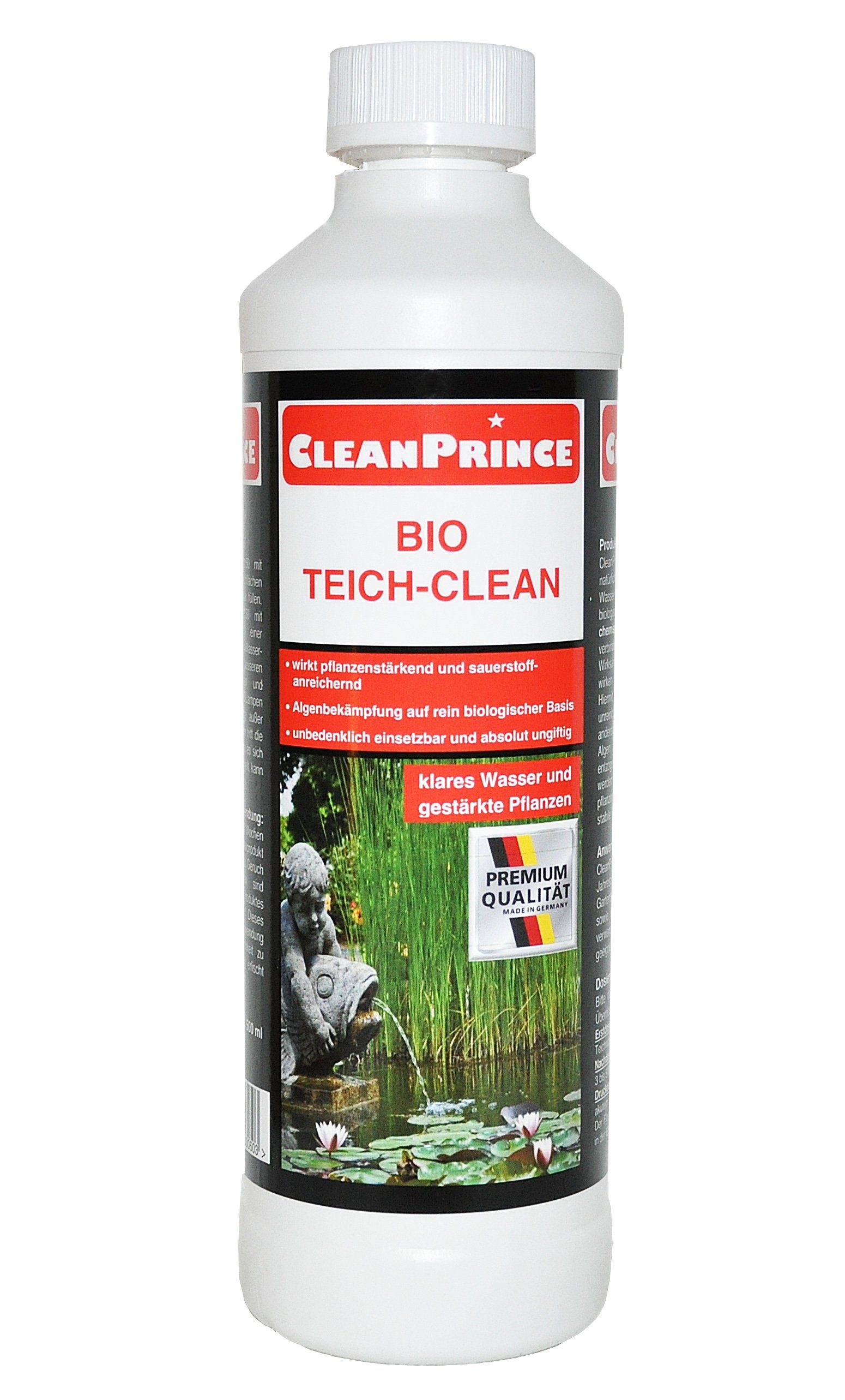 CleanPrince Algenbekämpfung Bio Teichclean, biologischer Teichreiniger, unschädlich für Fische, pflanzenstärkend und sauerstoffanreichernd