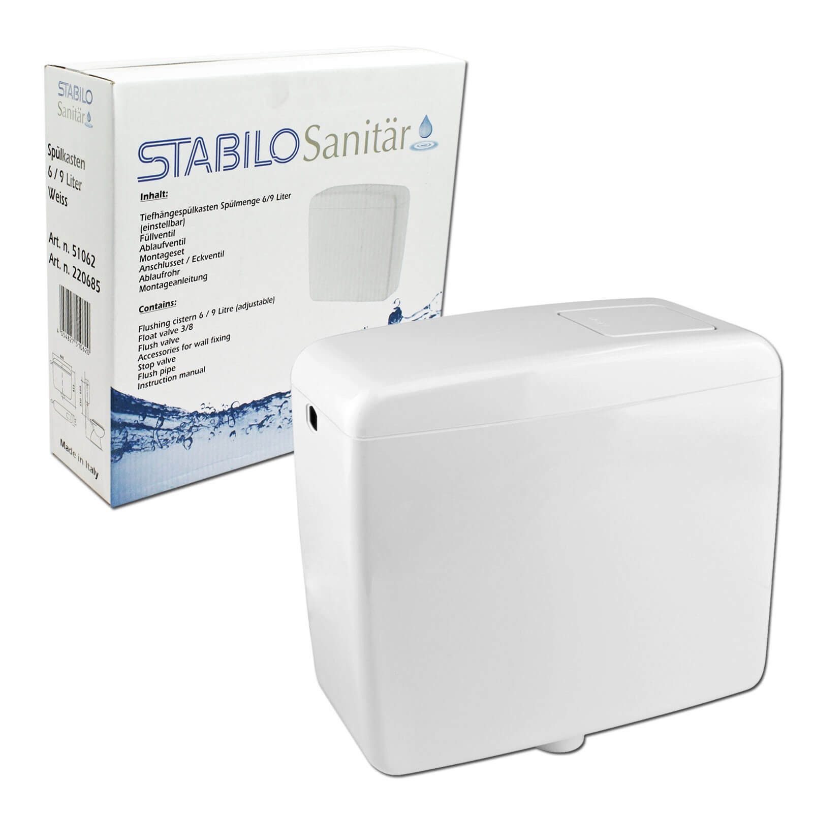 General Fittins Spülkasten WC Aufputz Spülkasten Toilette Spülung 6-9 Liter weiss Zubehör