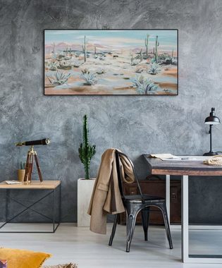 KUNSTLOFT Gemälde Schönheit der Wüste 120x60 cm, Leinwandbild 100% HANDGEMALT Wandbild Wohnzimmer